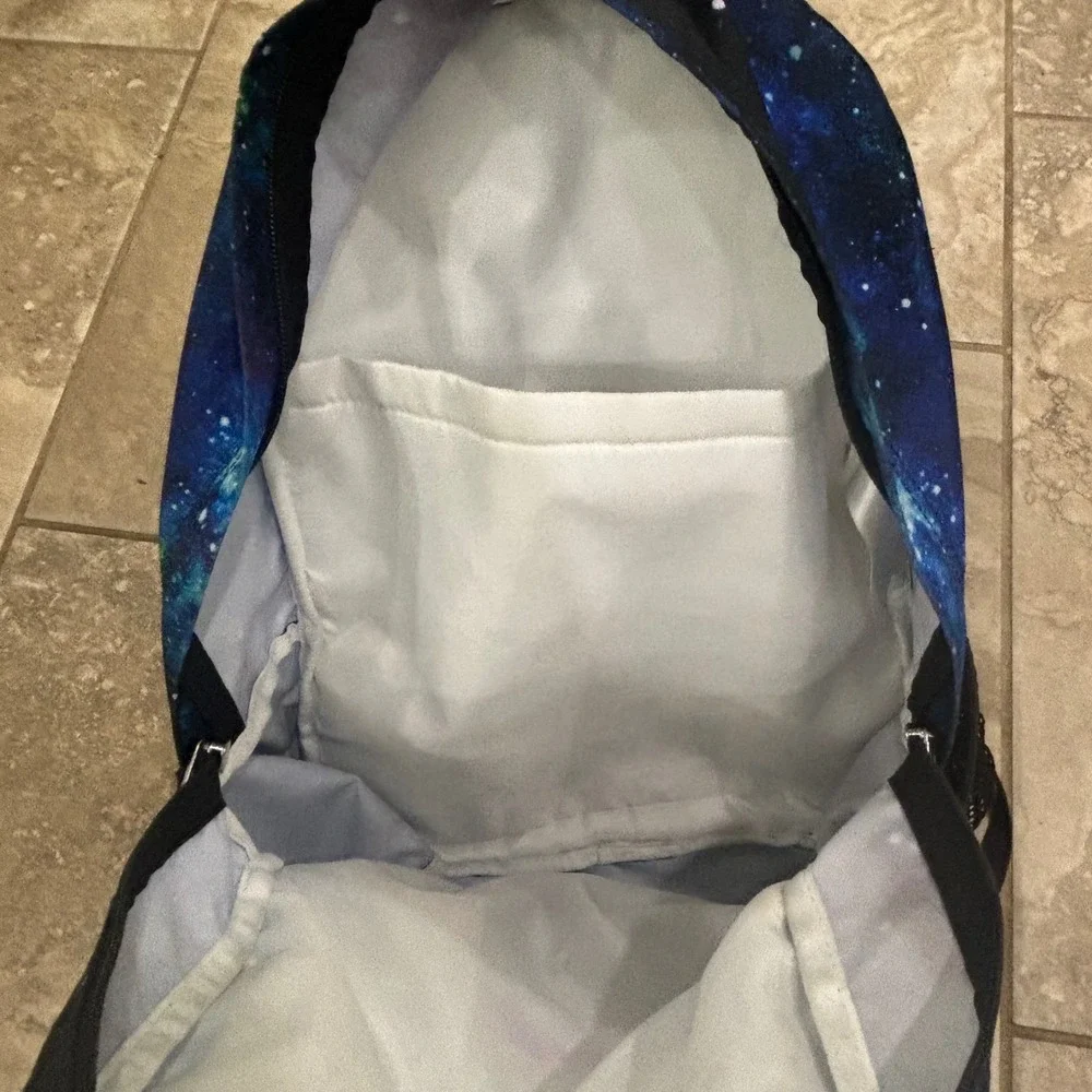 JanSport Doubleton Galaxy Space Backpack Blue Green JS0A7ZNY Kids School Bag